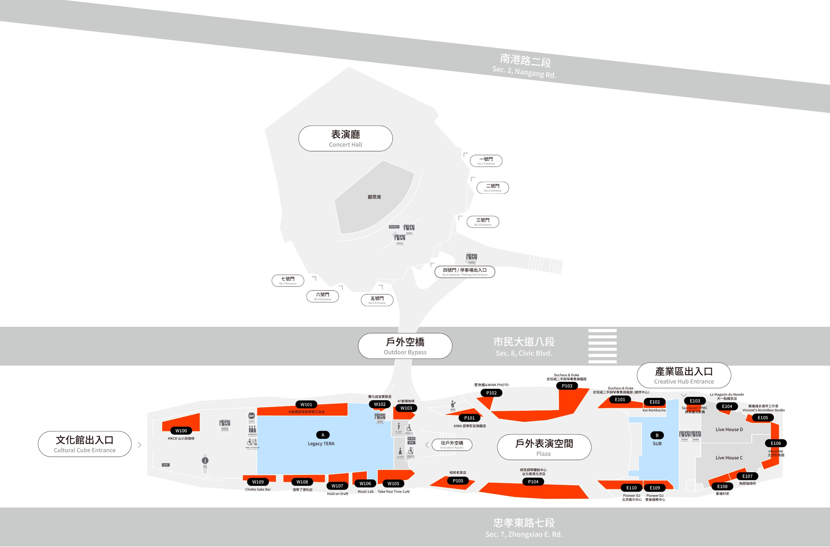 台北流行音樂中心平面圖