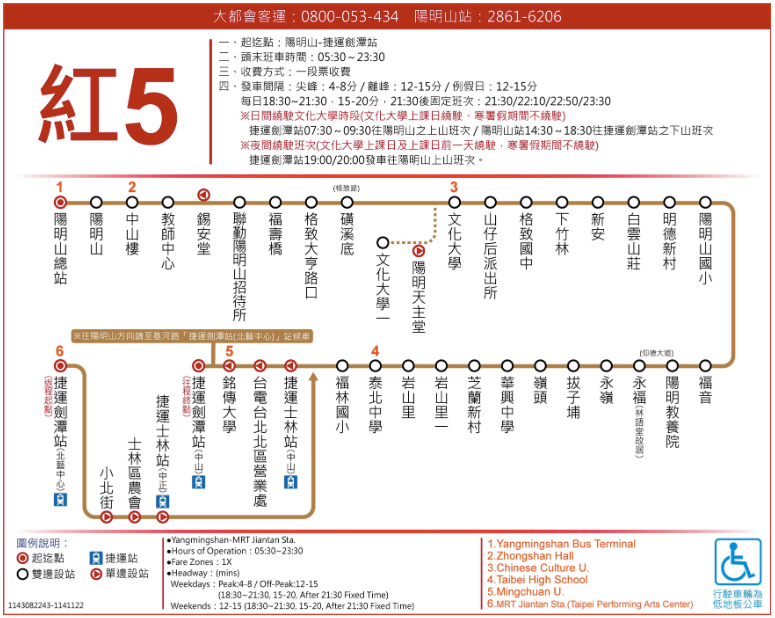 紅5公車路線表