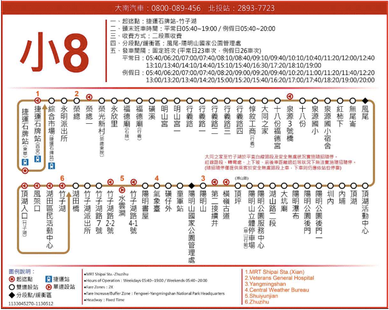 小8公車路線表