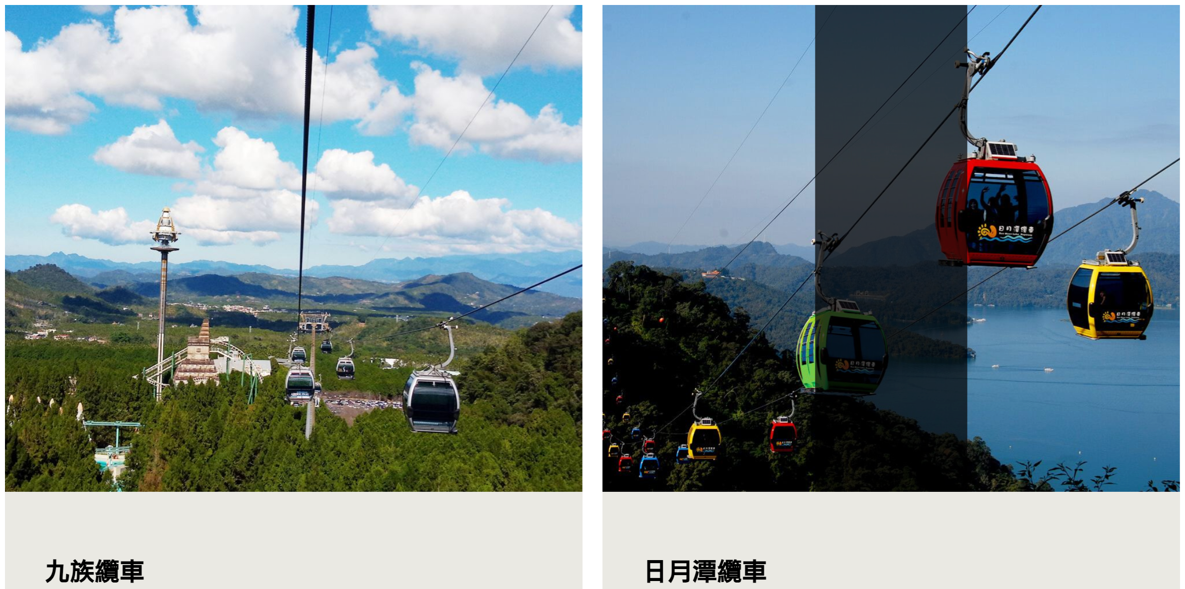 ​​九族纜車 與日月潭纜車