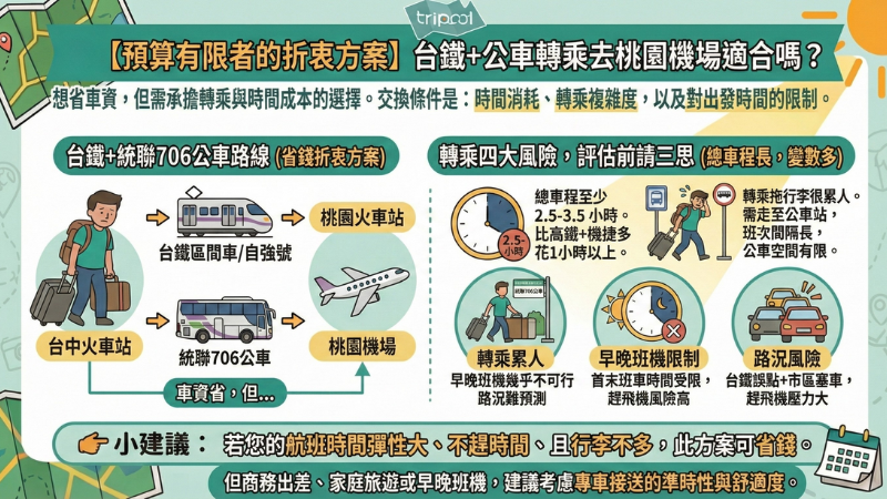 台中到桃園機場-台鐵火車交通說明