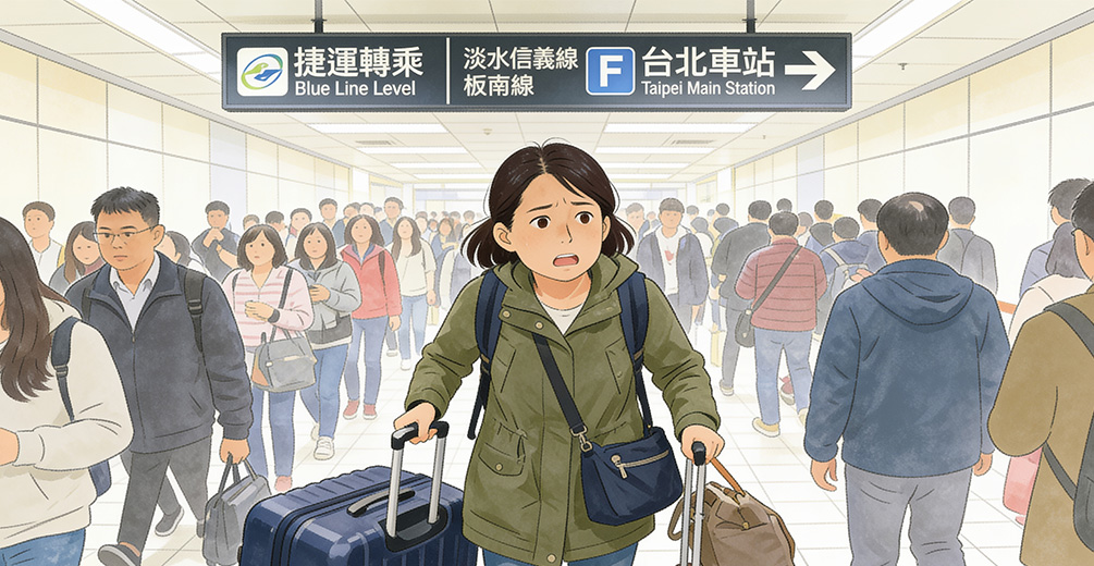 荷物が多いと桃園空港から士林夜市までの乗り換えが一気に重くなる
