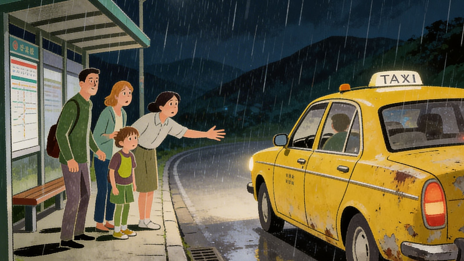 流しのタクシーが不安